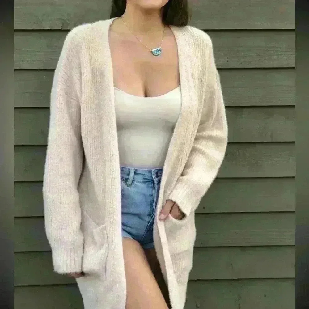Fuzzy long sleeve cardigan - Picture 4 of 5